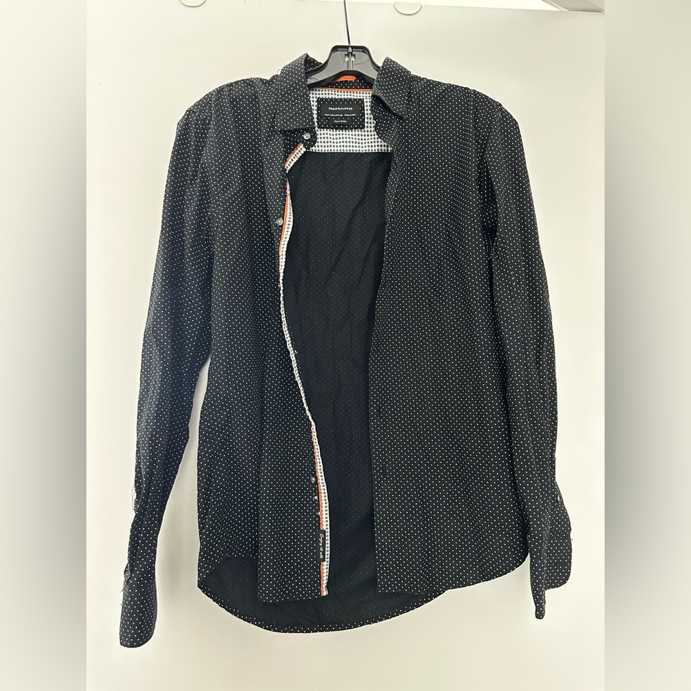 Denim & Flower Black and White Button Down